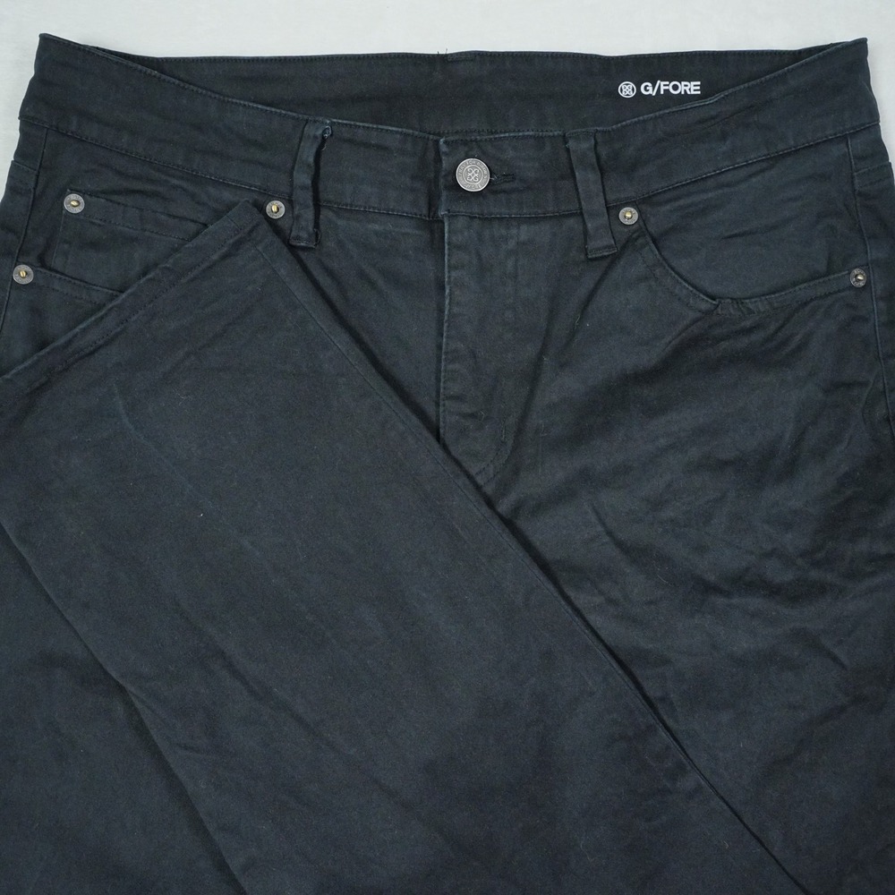 G/FORE Mens Five-Pocket Straight Leg Golf Pants Onyx Black 32/34 Cotton Modal
